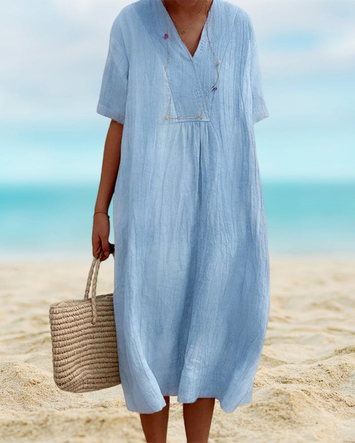 Dam Klänning | Oversized | V-ringad | Sommar