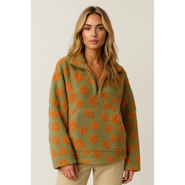 Stickad Tröja Dam | Dragkedja med fickor | Avslappnad Passform