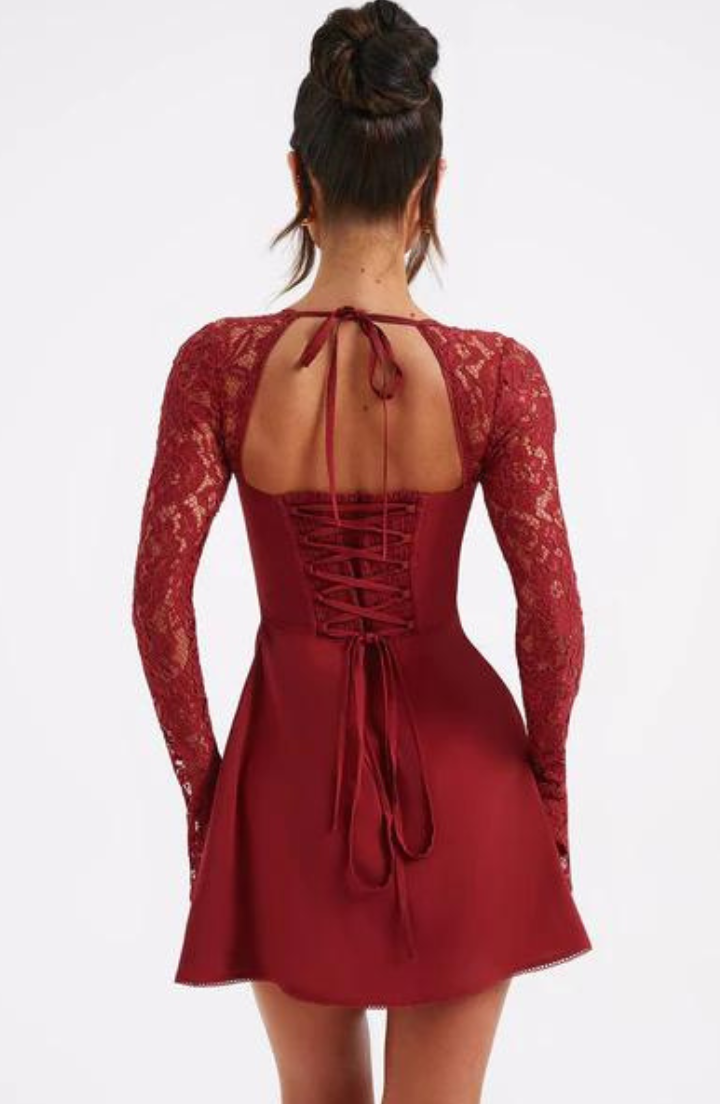 Dam Klänning | Elegant | Spetsärmar | Sommar