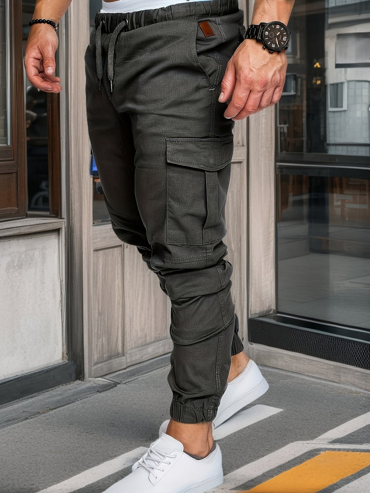 Herr Cargo Jogger | Straight | Elastisk Midja | Sommar