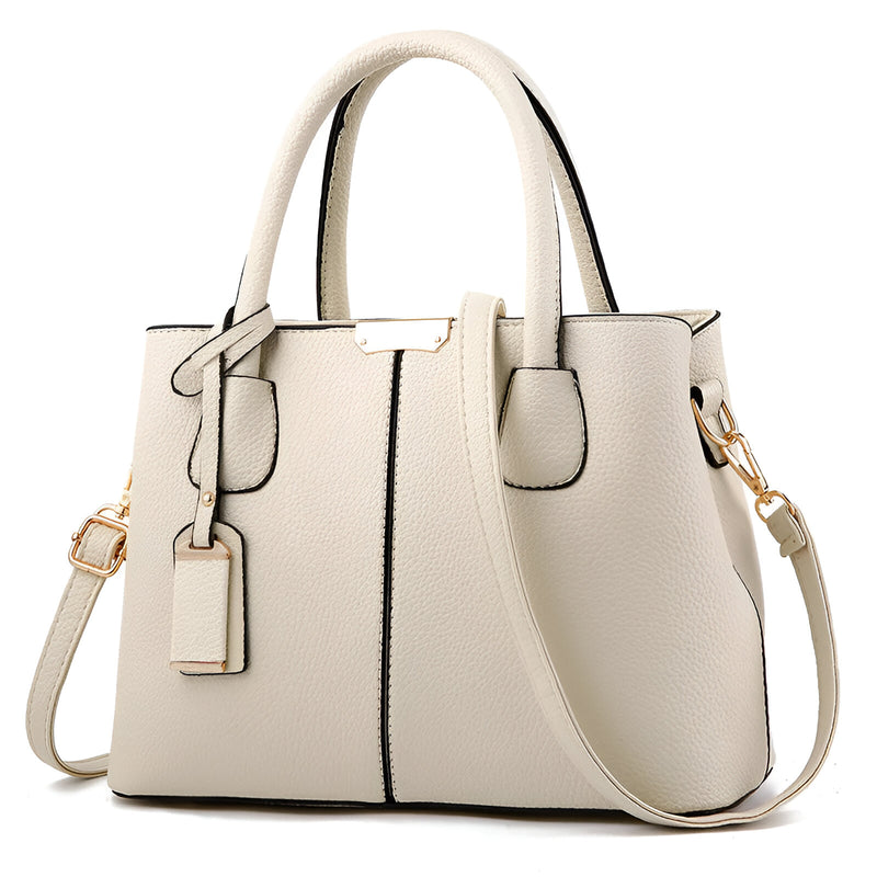 Damskinnväska | Stor Fyrkantig Tote | Crossbody & Axelväska | PU-läder