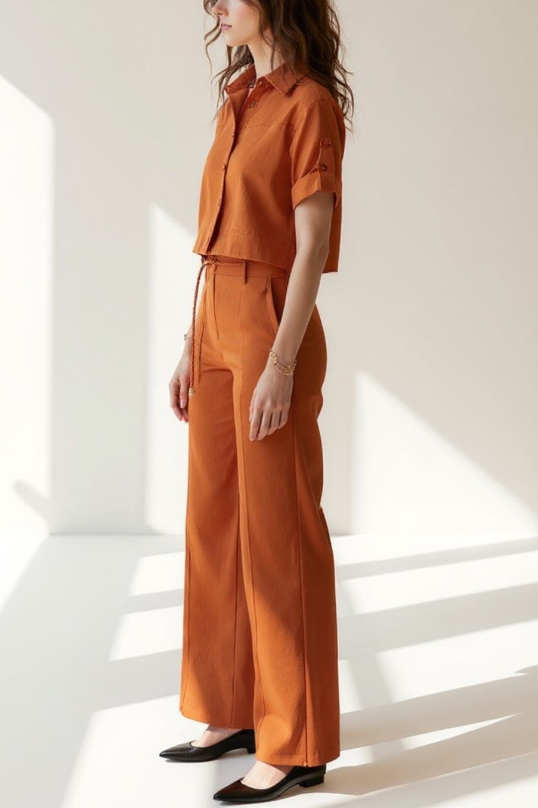 Dam Set | Rak Passform Elegant | Med Knappar | Sommar