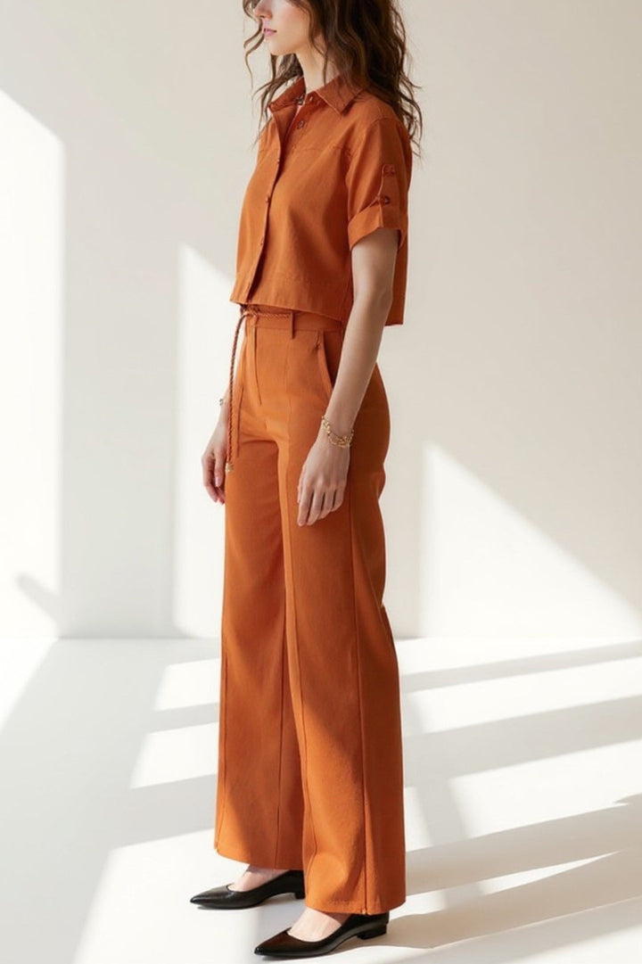 Dam Set | Rak Passform Elegant | Med Knappar | Sommar