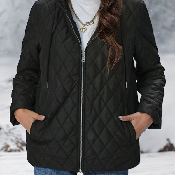Vinterjacka Dam | Elegant Quiltad Jacka med Huva