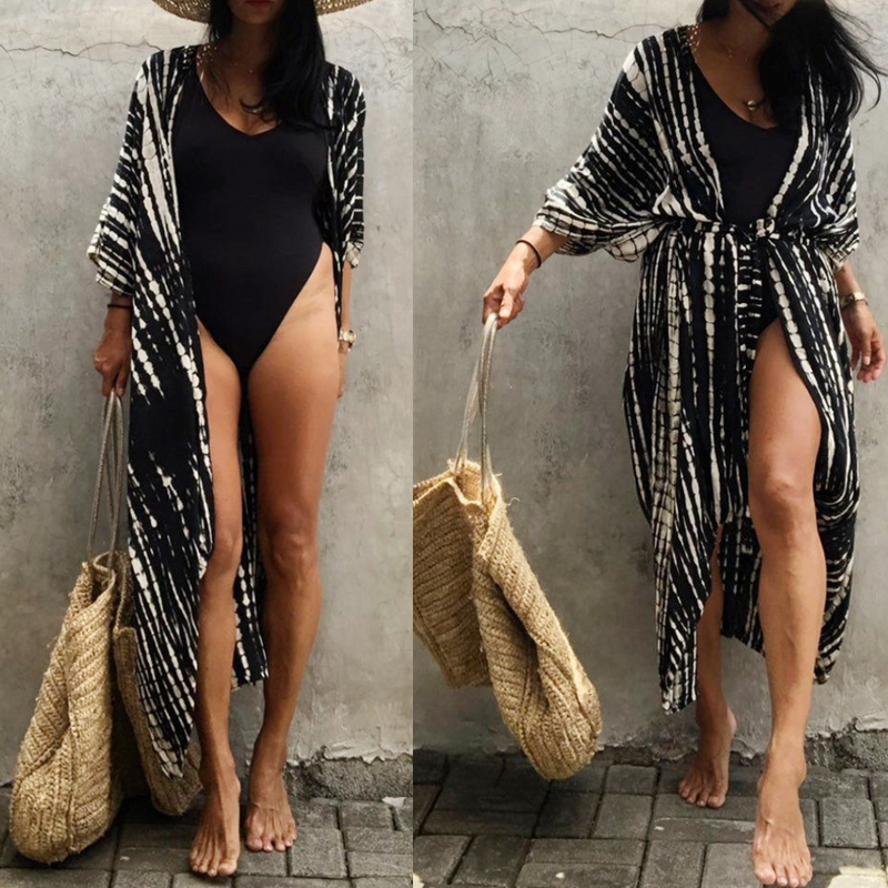 Strandkimono för kvinnor | virvlande cape | lätt och luftig | Sommar