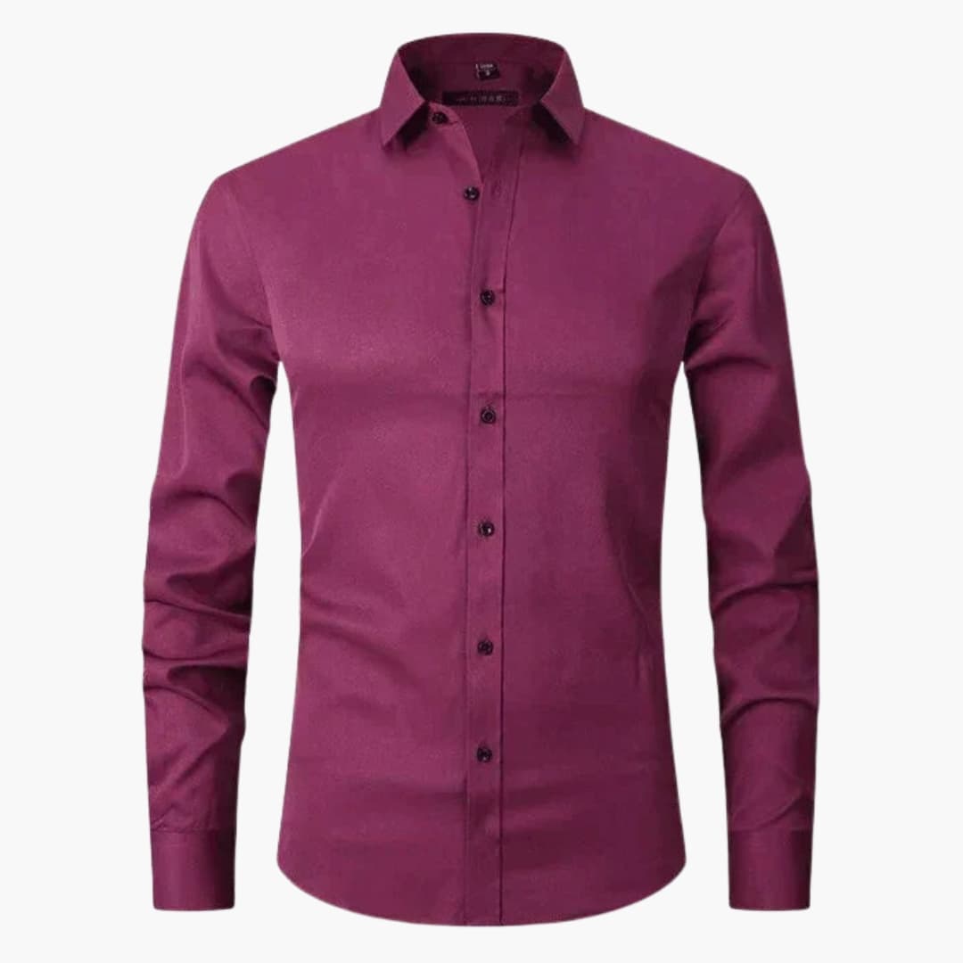 Herr Skjorta | Slim Fit | Med Knappar | Sommar