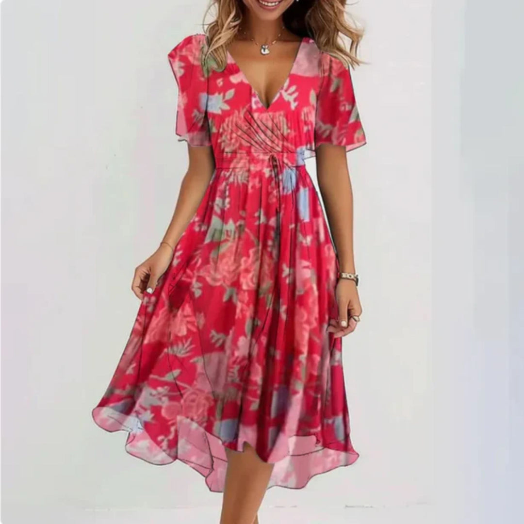 Dam Klänning | Elegant | V-ringad | Sommar