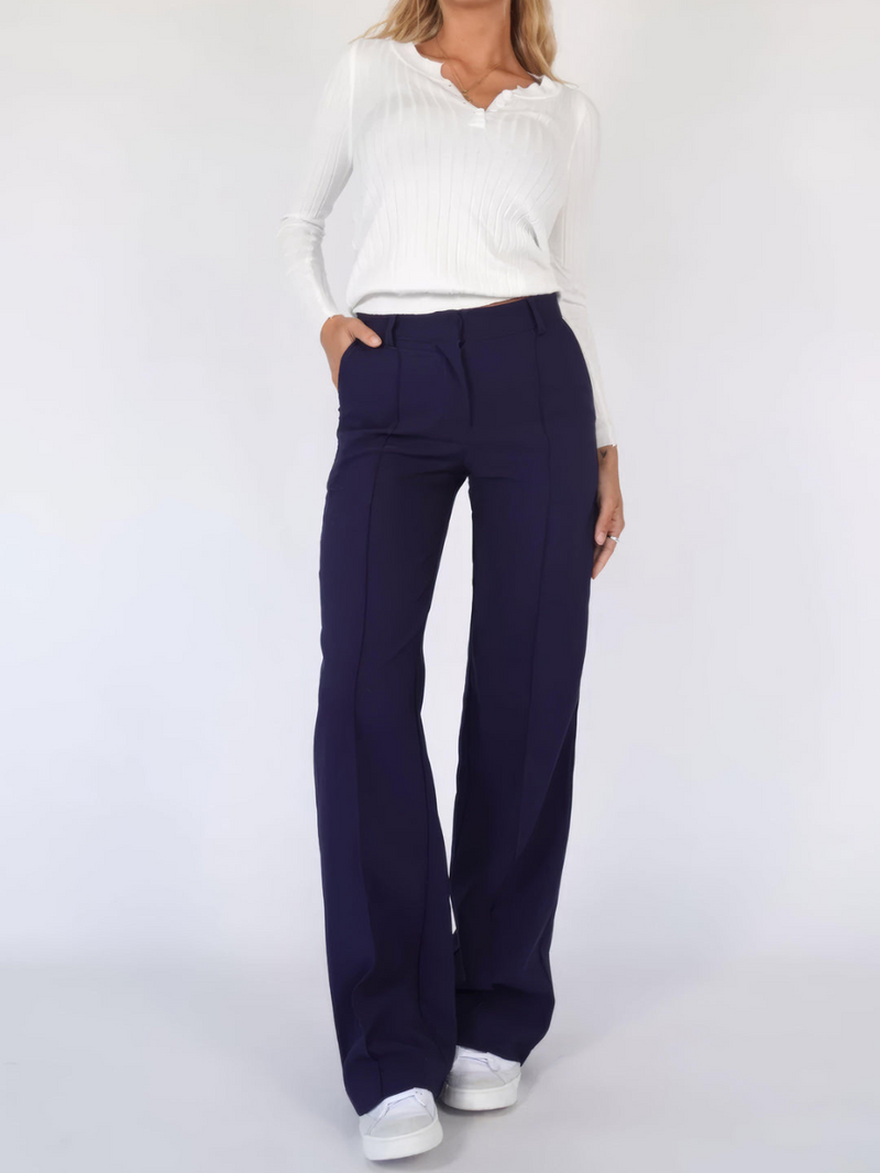 Raka byxor för kvinnor | Tidlös komfort | Chic urban stil | Hög midja