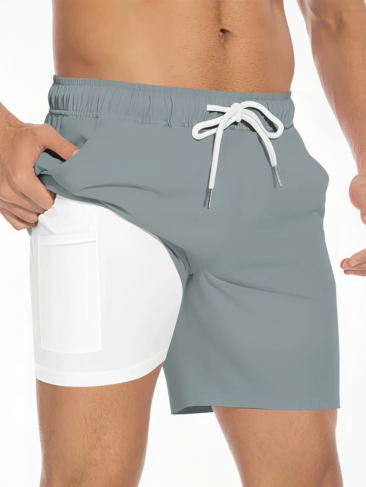 Herr Badshorts | Slimfit Kort | Med Dragsko | Sommar