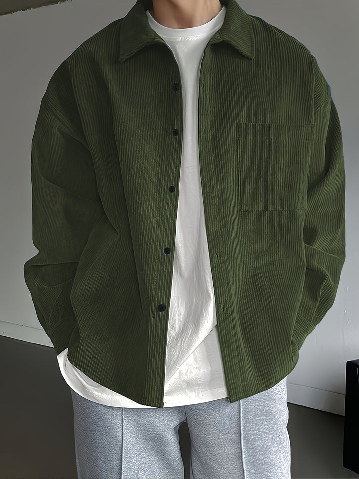 Herr Skjorta | Oversized | Med Knappar | Sommar