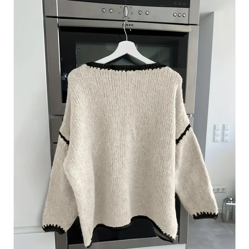 Stickad Tröja | Rundhalsad | Långärmad och Casual
