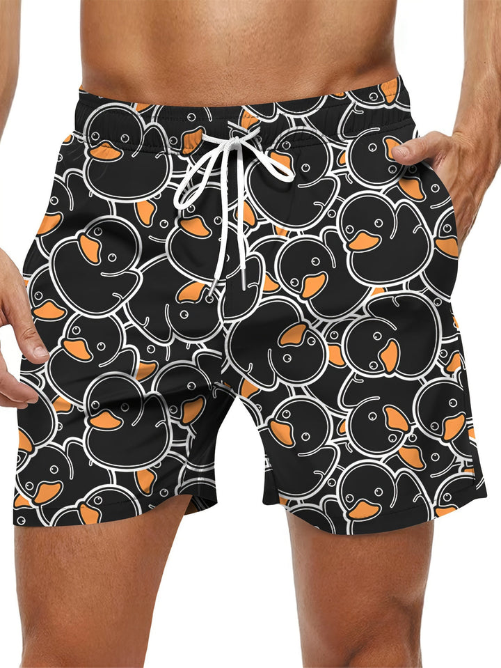 Herr Badshorts | Relaxed Fit | Dragsko Midja | Sommar