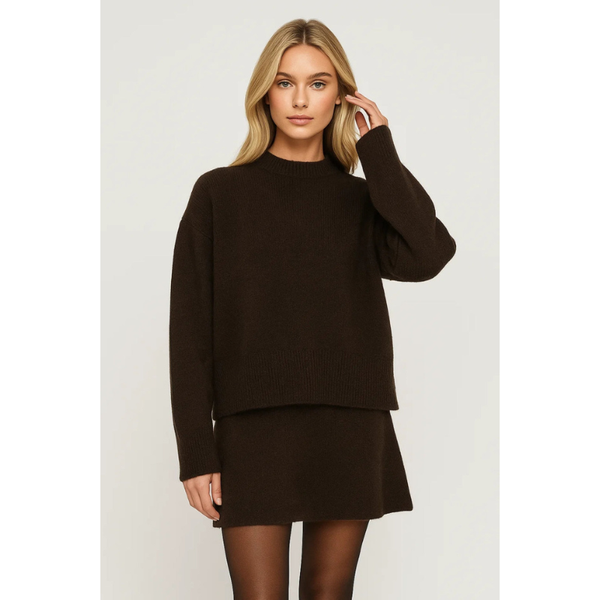 Damset | Rundhalsad tröja med kjol | Dam Kläder