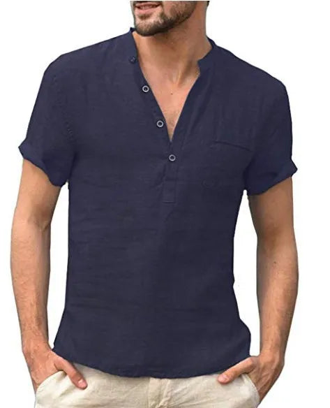 Herr Shirt | Relaxed Fit | Knäppning | Sommar