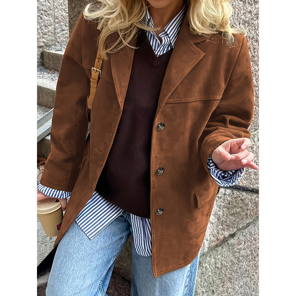 Vinterrock Dam | Vintage Blazerjacka med Knäppning | Elegant