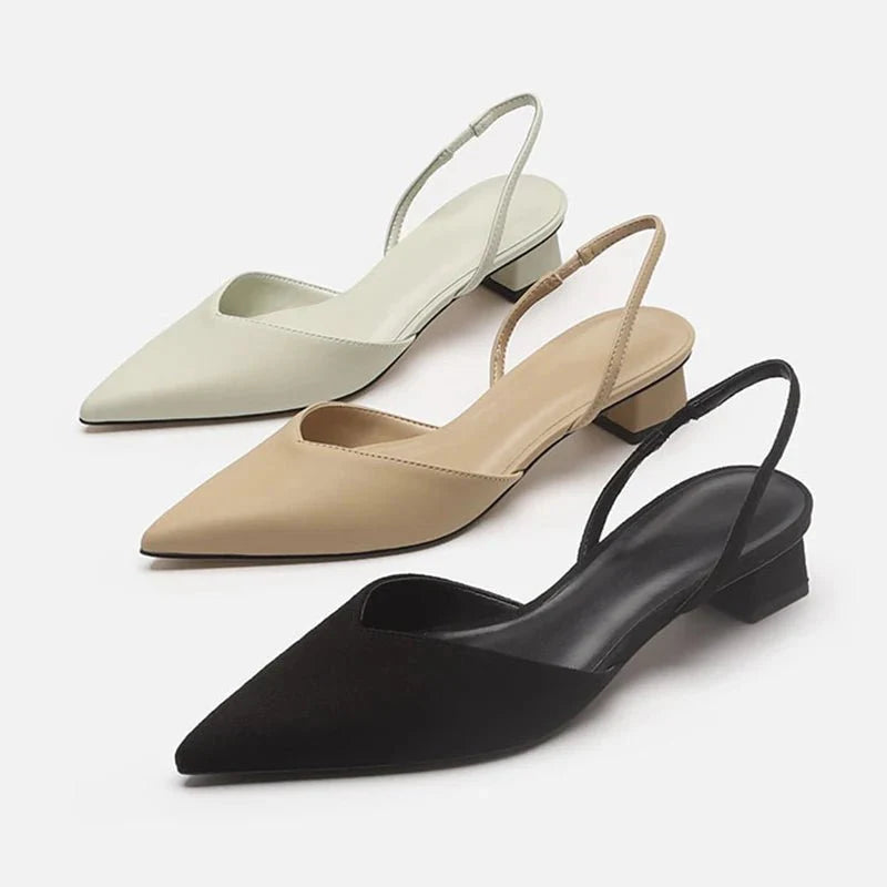 Kvinnor Sandaler | Spetsig Tå & Låg Klack | Bekväm Design | Elegant Sommarstil