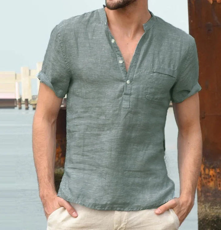 Herr Shirt | Relaxed Fit | Knäppning | Sommar