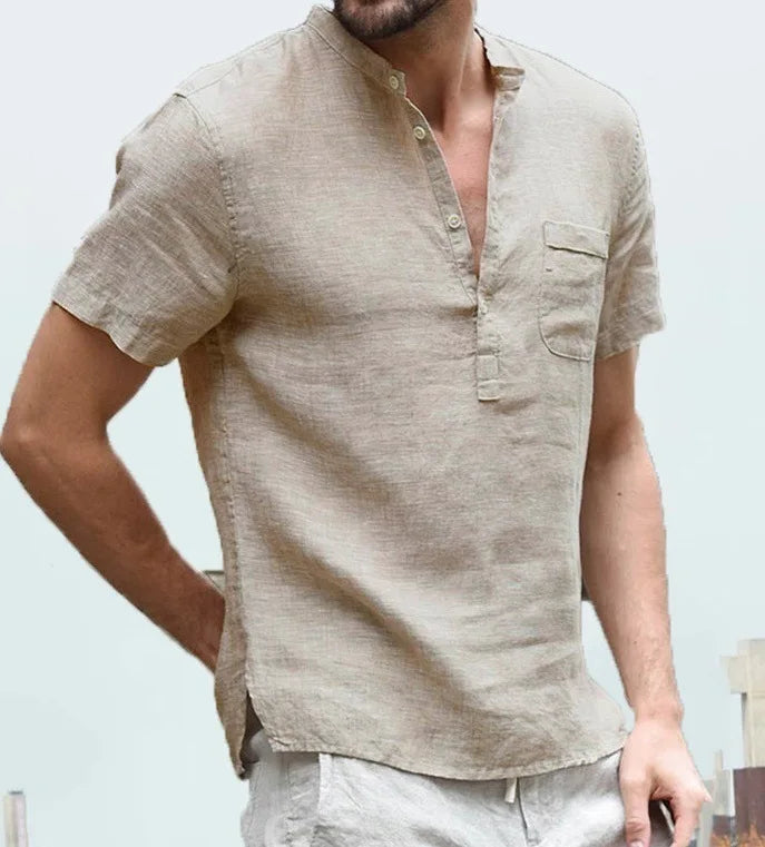Herr Shirt | Relaxed Fit | Knäppning | Sommar