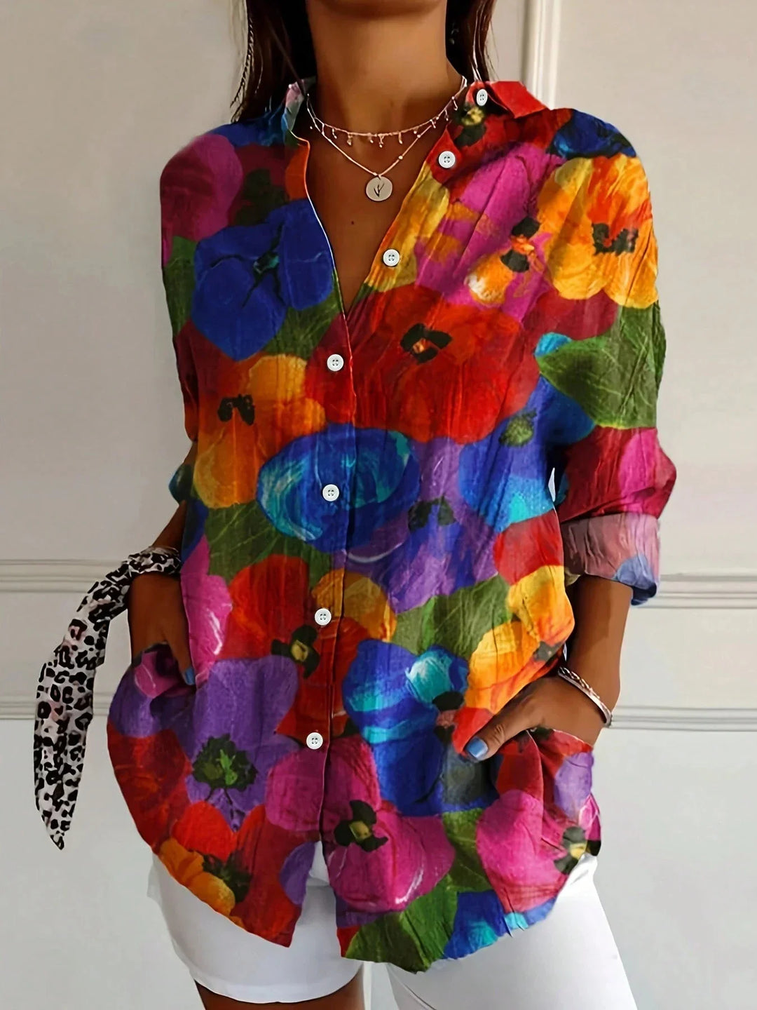 Dam Blus | Blommig | Långärmad | Sommar