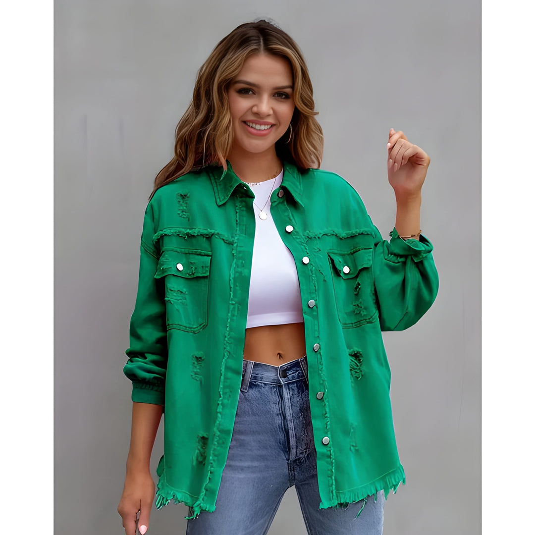 Vinterjacka Dam | Boho-jeansjacka | Oversized casual stil