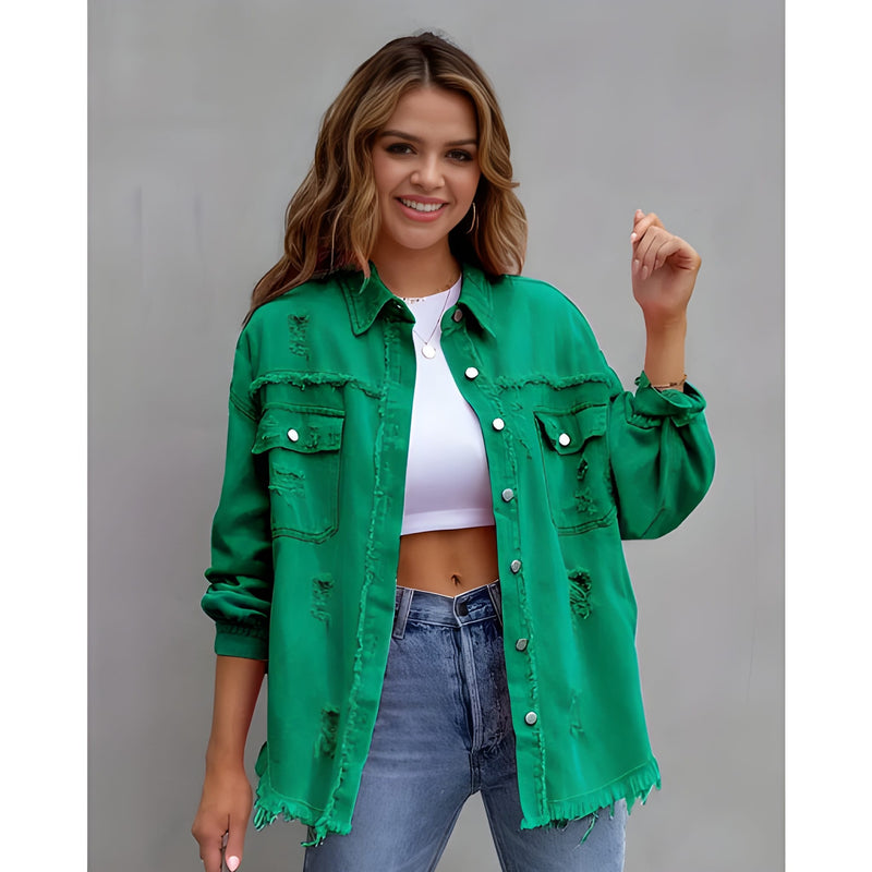 Vinterjacka Dam | Boho-jeansjacka | Oversized casual stil