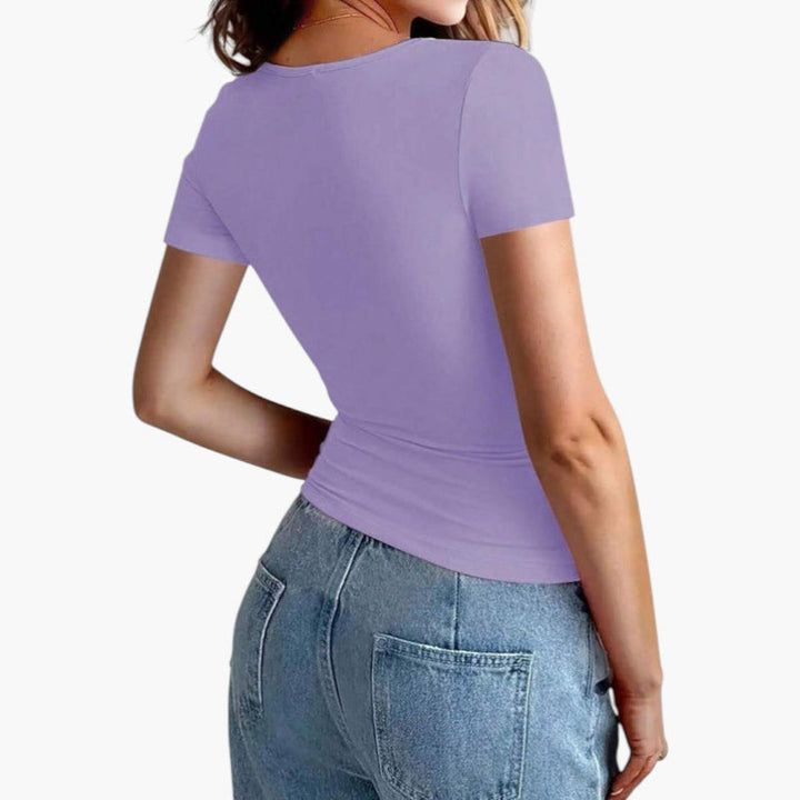 Dam Topp | Slimfit | Kort Ärm | Sommar