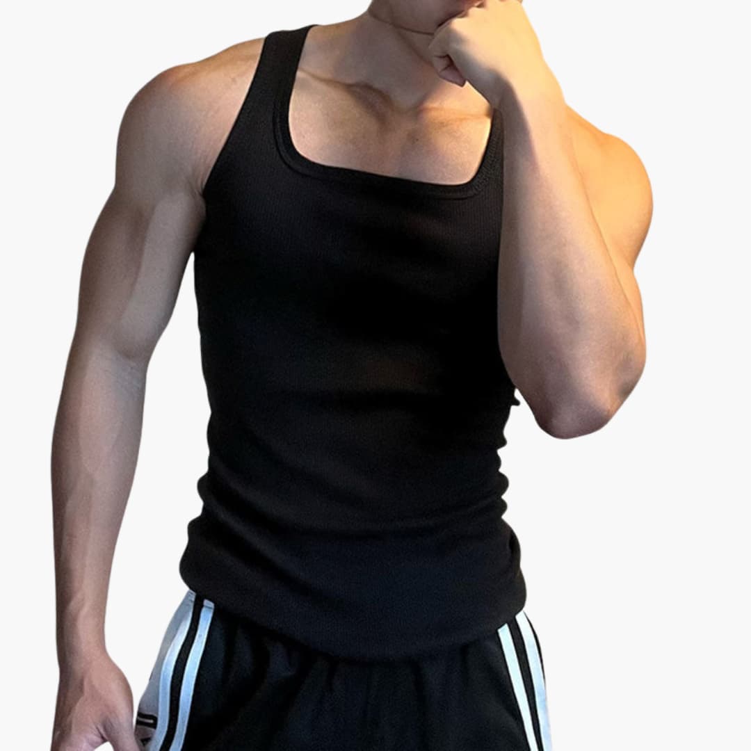 Herr Linne | Slim Fit | Ärmlös Design | Sommar