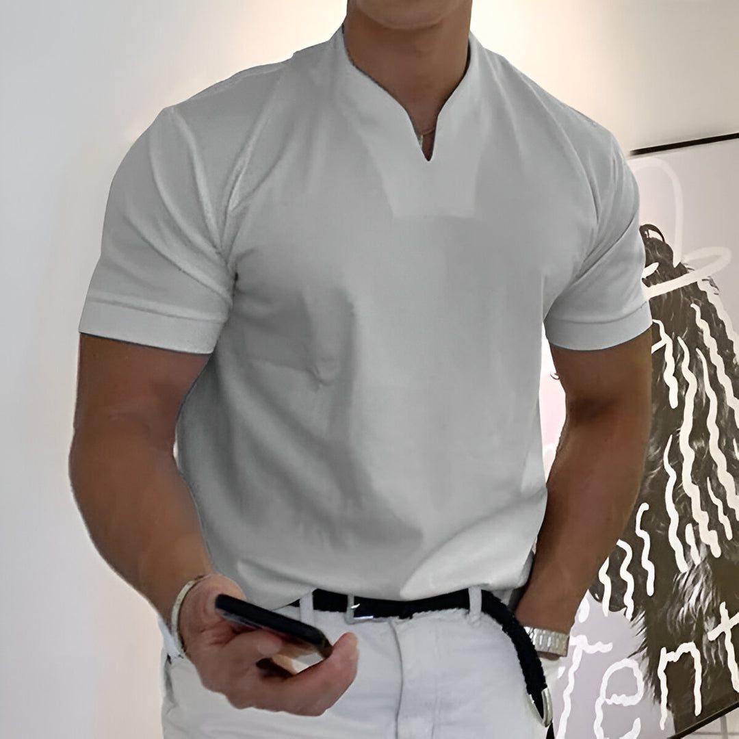 Herr T-shirt | Slimfit | Öppen Hals | Sommar