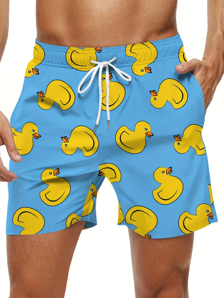 Herr Badshorts | Relaxed Fit | Dragsko Midja | Sommar
