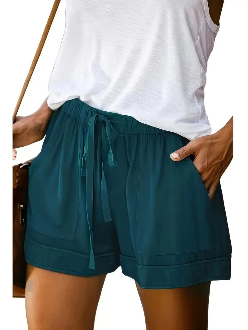 Damshorts | Enfärgade & Bekväma | Somriga Casual Shorts med Resårmidja