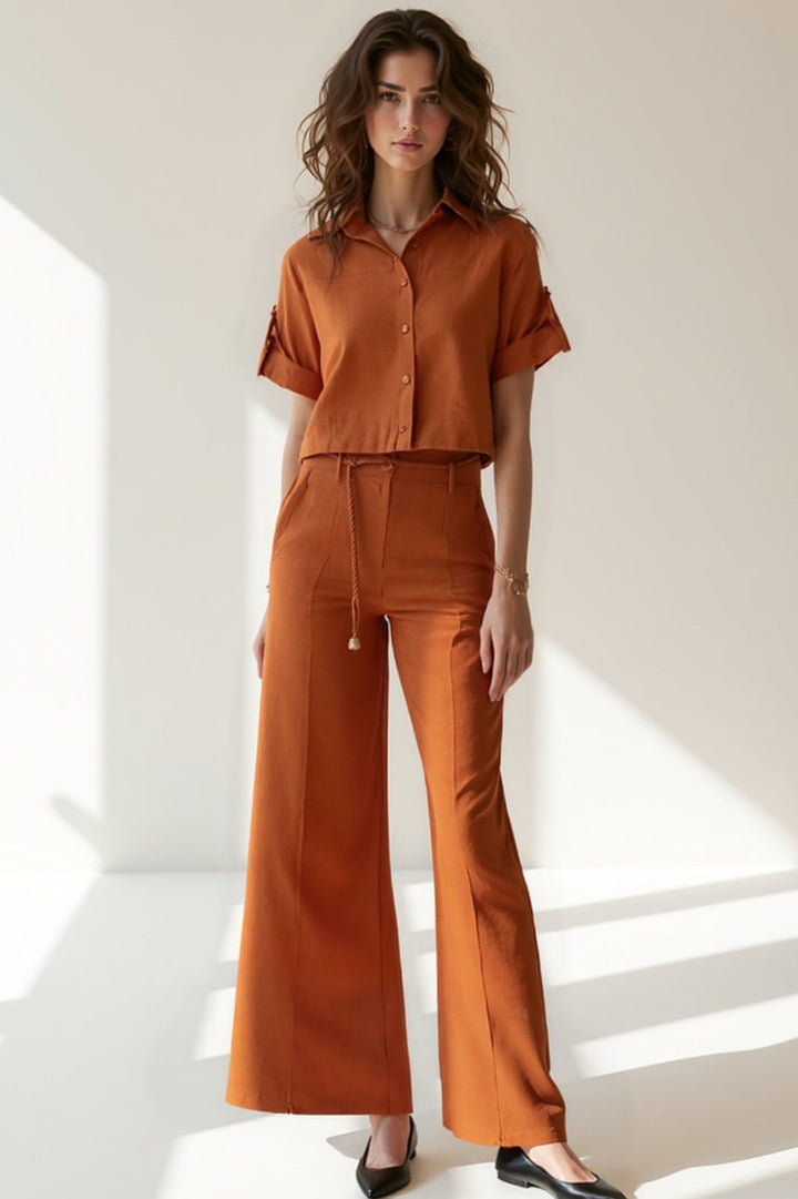 Dam Set | Rak Passform Elegant | Med Knappar | Sommar
