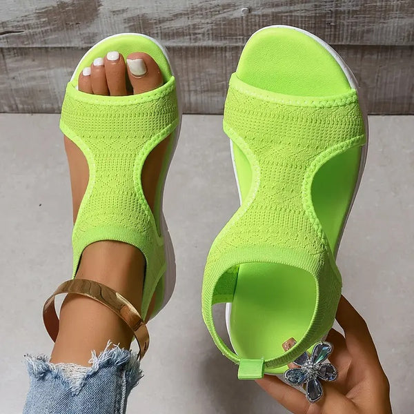 Sandaler för kvinnor | öppen tå | andningsaktiv design | tjock gummisula