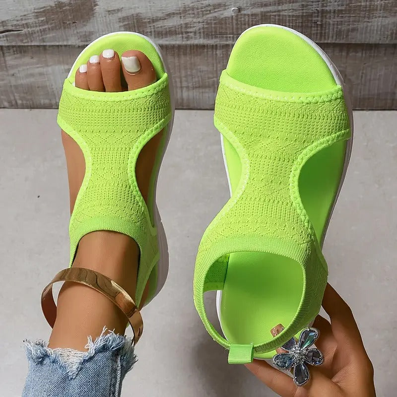 Sandaler för kvinnor | öppen tå | andningsaktiv design | tjock gummisula
