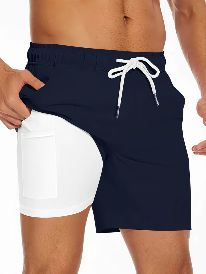 Herr Badshorts | Slimfit Kort | Med Dragsko | Sommar
