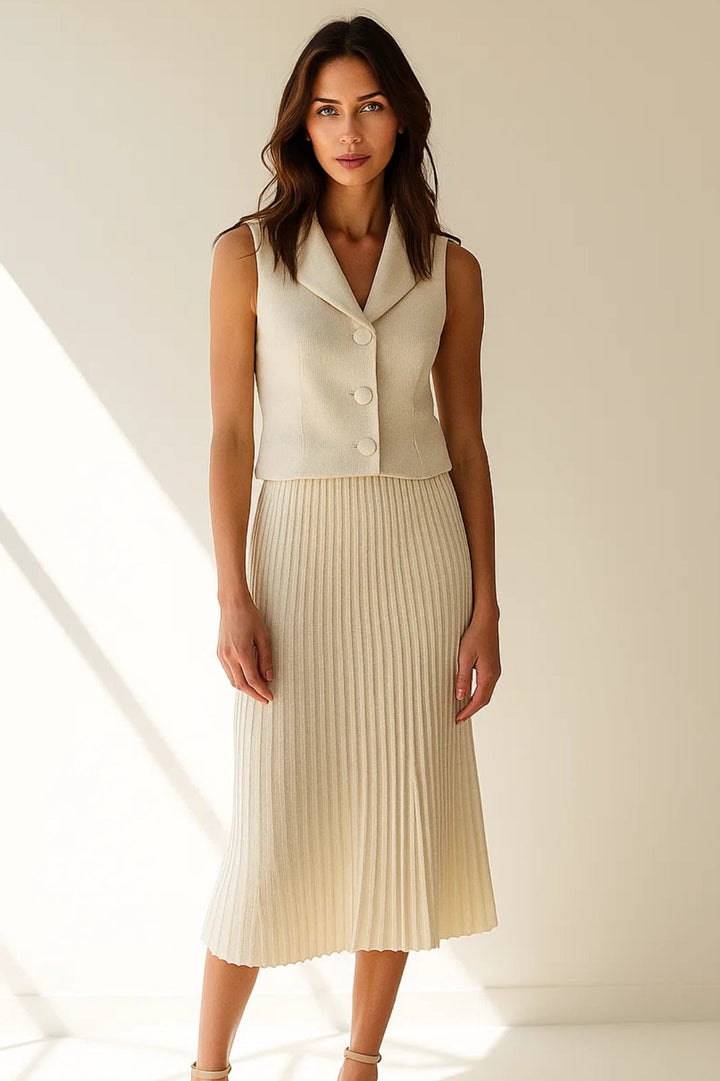Dam Set | Elegant | Plisserad Midi | Sommar