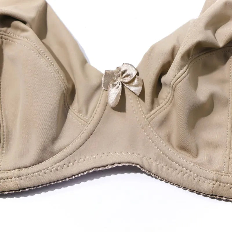 Dam BH med Bygel | Plus Size & Fstickad struktur Täckning | Ovadderad Bralette | Spandex