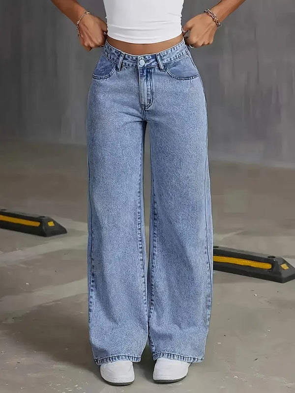 Dams Jeans | Hoogelastische & Slim Fit | Sneeuwvlok Wash för Alla Säsonger