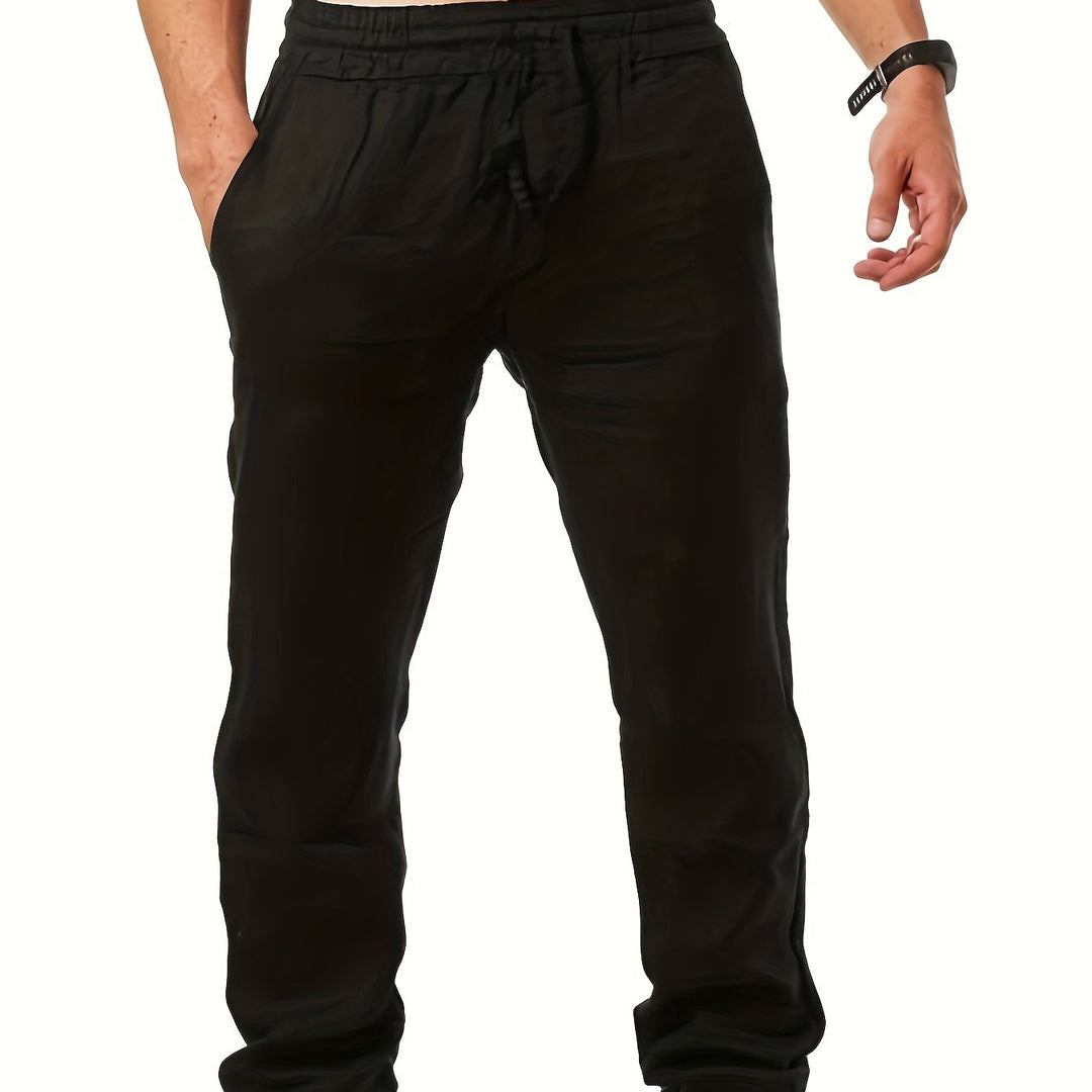 Herr Byxor | Straight | Elastisk Midja | Sommar