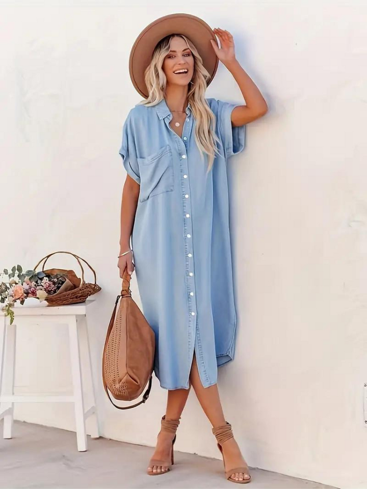 Dam Klänning | Oversized | Med Knappar | Sommar