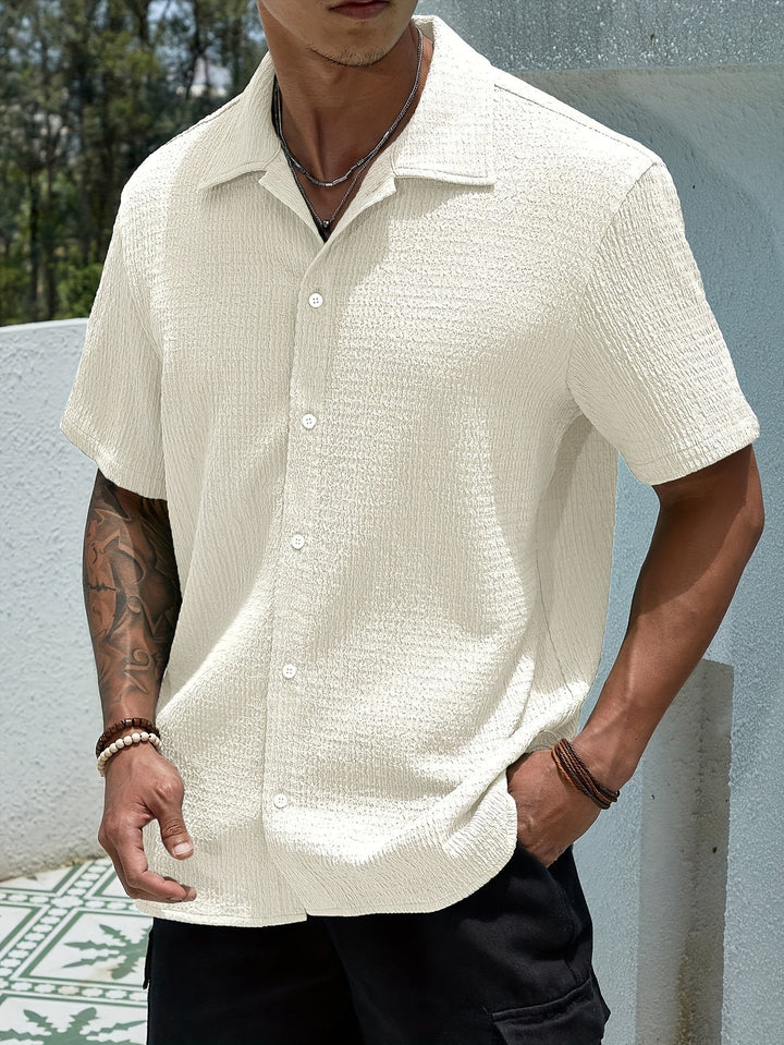Herr Skjorta | Oversized | Med Knappar | Sommar