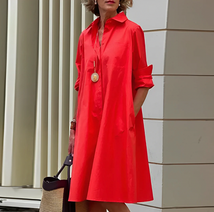 Dam Klänning | Oversized | Skjortkrage | Sommar