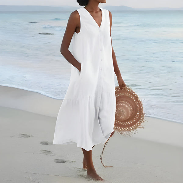 Damklänning | V-ringning i Premiumstil | Lätt & Elegant Passform | Polyester