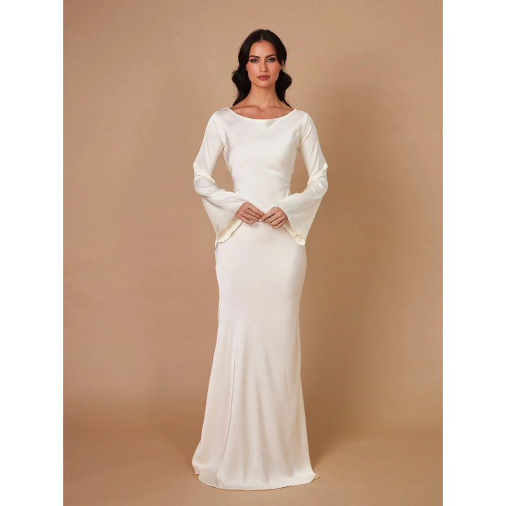 Festklänningar | Elegante Maxi Snit med Lange Mouwen | Vloeiend Silhouet