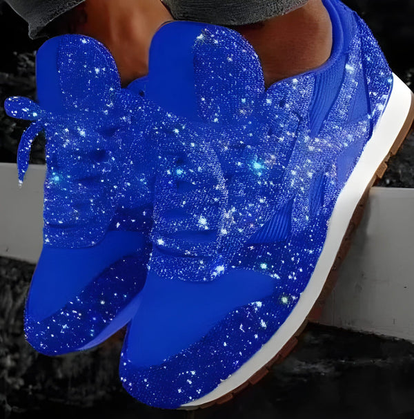 Sneakers Dam | Glittriga Mesh Skor | Casual Snörskor