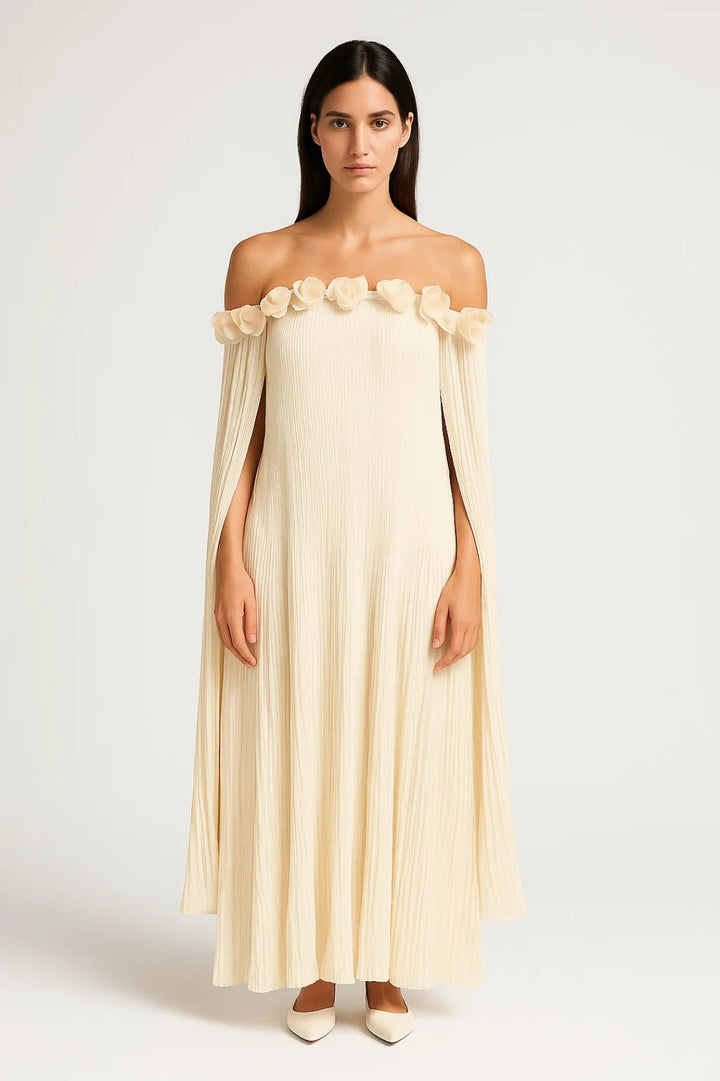 Dam Klänning | Off Shoulder | Blommig Detalj | Sommar