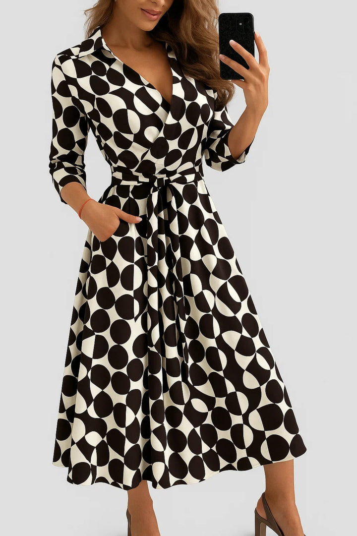 Dam Klänning | Elegant | Met Ceintuur Midi | Sommar