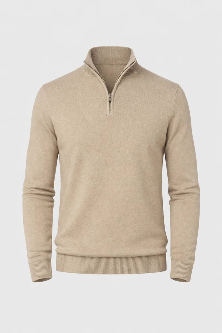 Herr Tröja | Slimfit Elegant | Halv Dragkedja