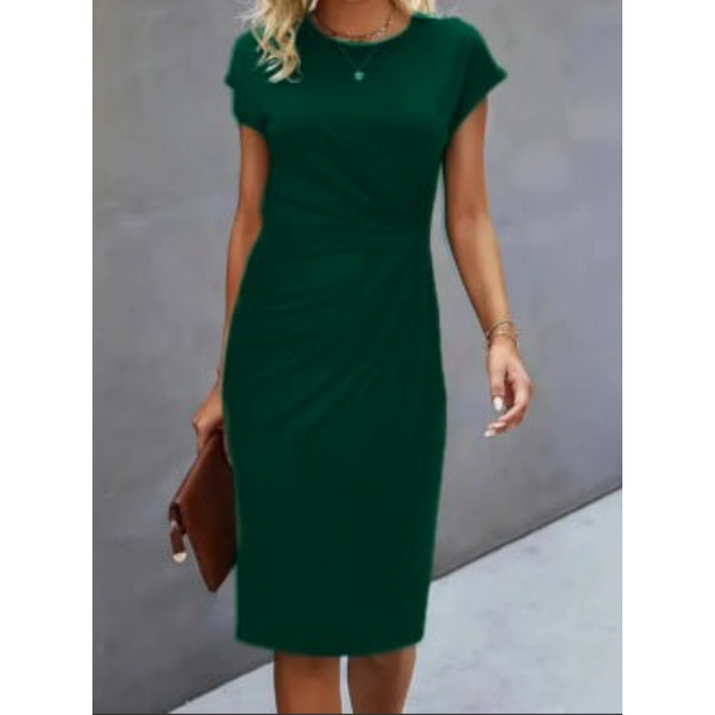Dam Bodycon Klänning | Rynkad Design | Smickrande & Elegant Passform | Polyester-Bomstickad struktur