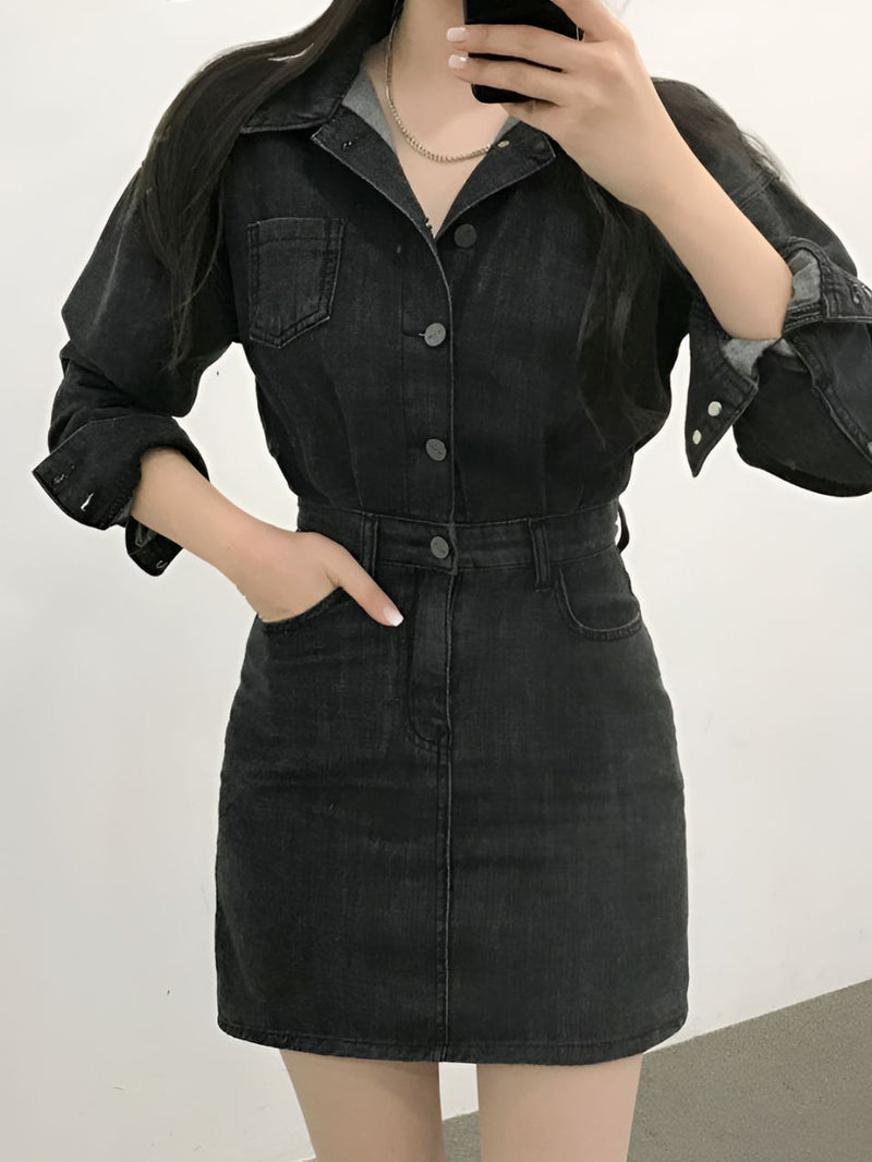 Denimklänning för kvinnor | Snygg och smickrande | Mångsidig design