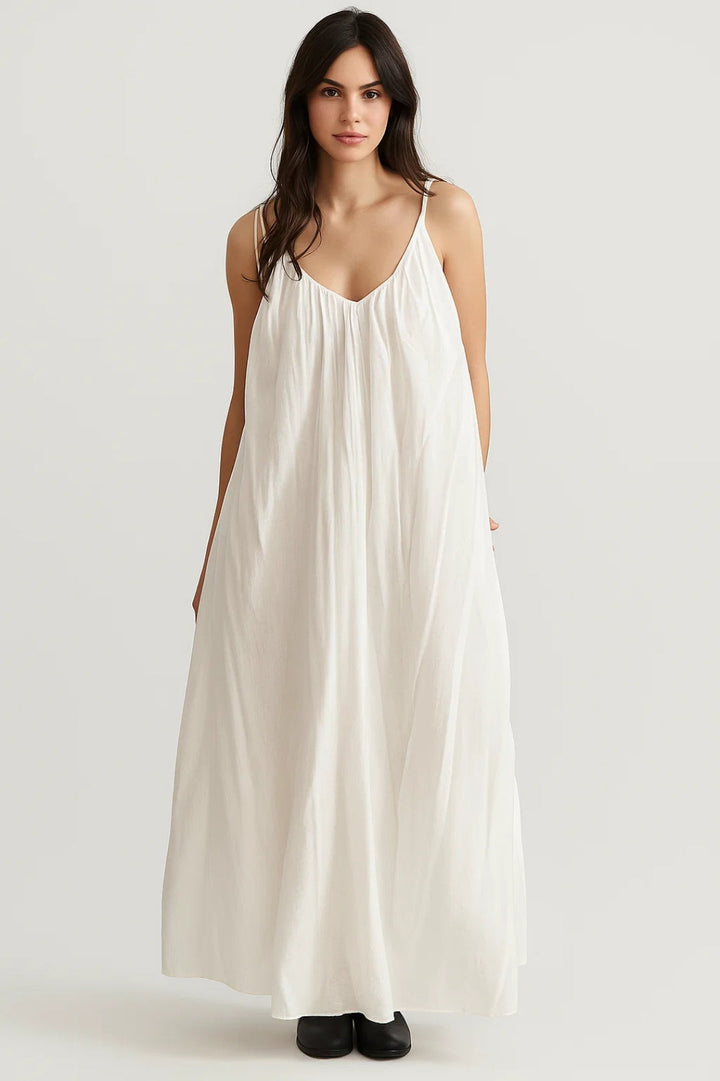 Dames Klänning | Oversized Elegant | Tunna Band | Sommar